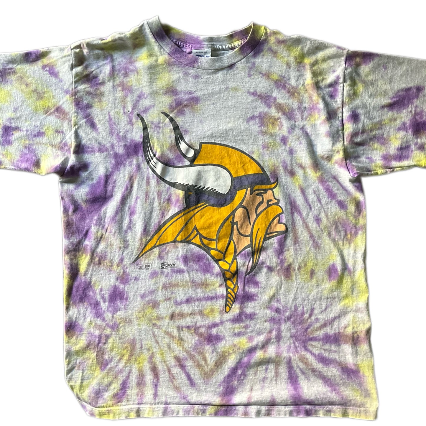 NFL Minnesota Vikings Junior Short Sleeve Tie-Dye Fashion Crop T-Shirt - M